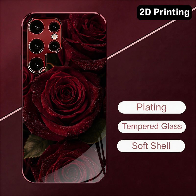 Glass phone case with dark red - Samsung Galaxy S24 评论和价格