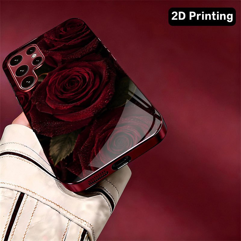 Glass phone case with dark red - Samsung Galaxy S24 评论和价格